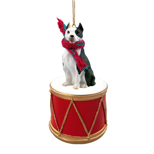 Little Drummer Pit Bull Christmas Ornament