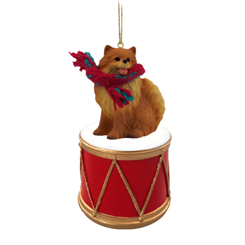 Little Drummer Pomeranian Christmas Ornament