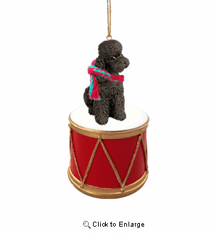 Little Drummer Poodle Chocolate Sport Cut Christmas Ornament