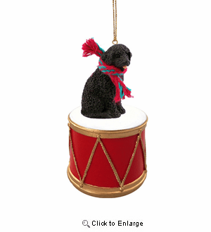 Little Drummer Portuguese Water Dog Christmas Ornament