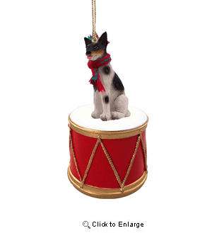 Little Drummer Rat Terrier Christmas Ornament