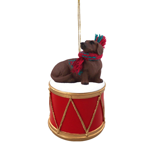 Little Drummer Red Dachshund Christmas Ornament