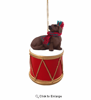 Little Drummer Red Dachshund Christmas Ornament