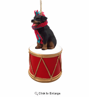 Little Drummer Rottweiler Christmas Ornament