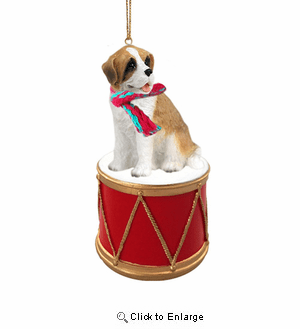Little Drummer Saint Bernard Christmas Ornament