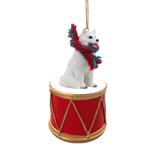 Little Drummer Samoyed Christmas Ornament