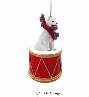 Little Drummer Samoyed Christmas Ornament