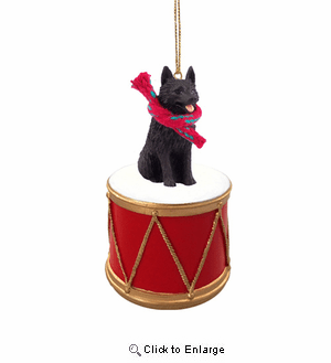 Little Drummer Schipperke Christmas Ornament