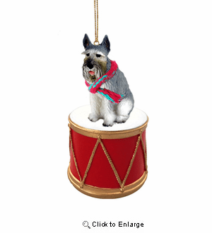 Little Drummer Schnauzer Giant Christmas Ornament