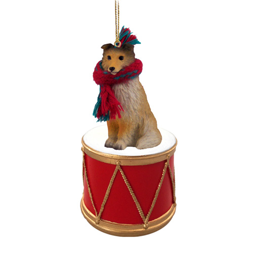 Little Drummer Shetland Sheepdog Christmas Ornament