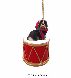 Little Drummer Shih Tzu Christmas Ornament