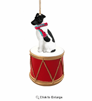 Little Drummer Smooth Fox Terrier Black & White Christmas Ornament