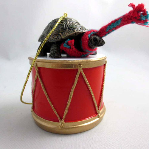 Little Drummer Turtle Christmas Ornament