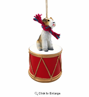 Little Drummer Wire Fox Terrier Christmas Ornament