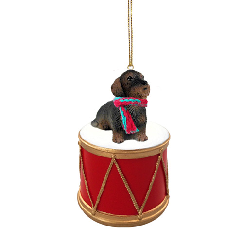 Little Drummer Wire Haired Dachshund Christmas Ornament