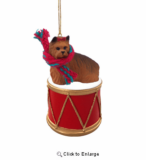 Little Drummer Yorkshire Terrier Christmas Ornament