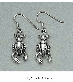 Lobster Earrings Sterling Silver