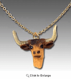 Long Horn Cow Necklace