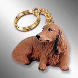 Longhair Dachshund Keychain