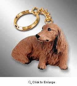Longhair Dachshund Keychain