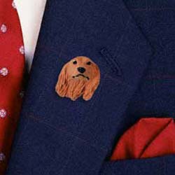 Longhair Dachshund Pin Hand Painted Resin