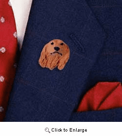 Longhair Dachshund Pin Hand Painted Resin