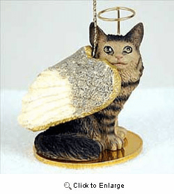 Maine Coon Cat Christmas Ornament Angel