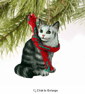 Maine Coon Cat Tiny One Christmas Ornament Silver