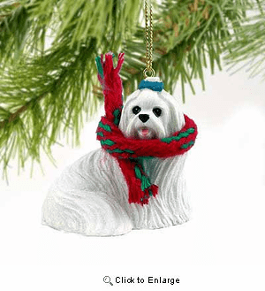 Maltese Tiny One Christmas Ornament