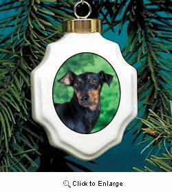 Manchester Terrier Christmas Ornament Porcelain