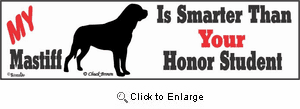 Mastiff Bumper Sticker Honor Student