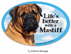 Mastiff Car Magnet - Life's Better