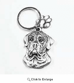 Mastiff Keychain Pewter