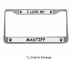 Mastiff License Plate Frame