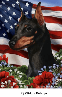 Min Pin House Flag Black-Tan Cropped