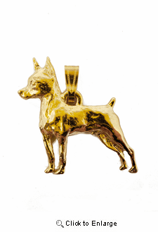 Miniature Pinscher 24K Gold Plated Pendant