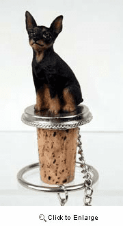 Miniature Pinscher Bottle Stopper (Tan & Black)