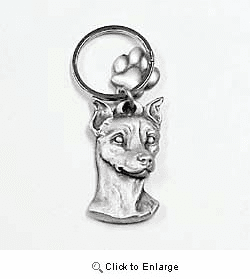 Miniature Pinscher Keychain Pewter