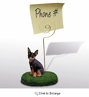Miniature Pinscher Note Holder (Tan & Black)