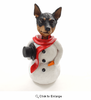Miniature Pinscher Snowman Christmas Decoration