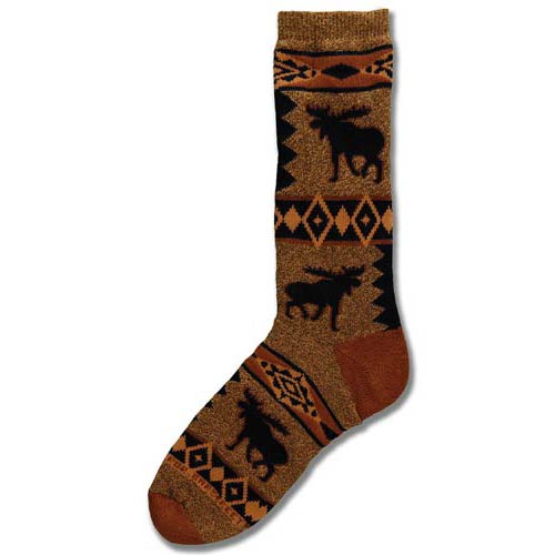 Moose Blanket Motif Socks