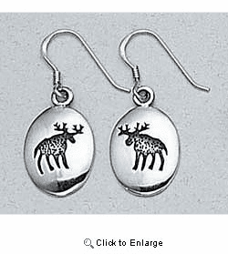 Moose Earrings Sterling Silver