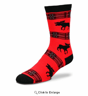 Moose Plaid Socks