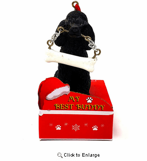 My Best Buddy Black PoodleChristmas Ornament