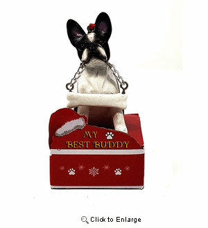 My Best Buddy Boston Terrier Christmas Ornament