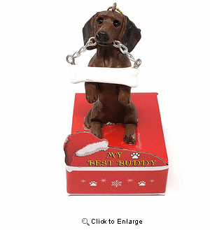 My Best Buddy Dachshund Brown Christmas Ornament