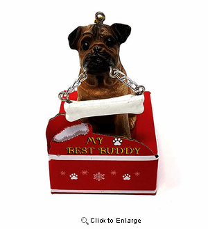 My Best Buddy Pug Christmas Ornament