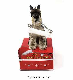 My Best Buddy Schnauzer Cropped Christmas Ornament