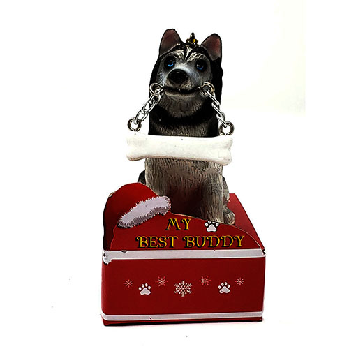 My Best Buddy Siberian Husky Christmas Ornament