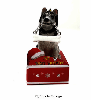 My Best Buddy Siberian Husky Christmas Ornament